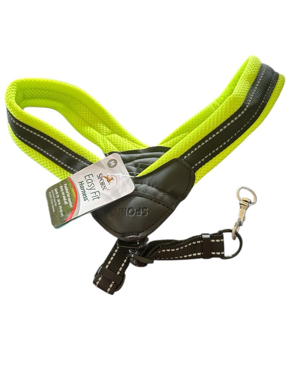 Sporn Easy Fit Harness Adjustable Neon Green Size M Girth 19” - 26”